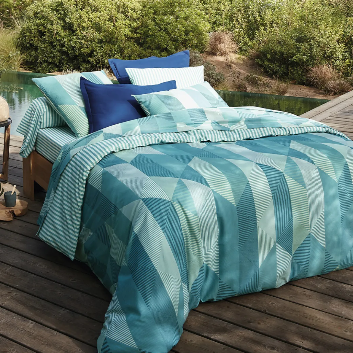 Variations turquoise Taie de traversin